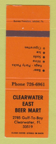 Matchbook Cover - Clearwater East Beer Mart Liquor Clearwater FL