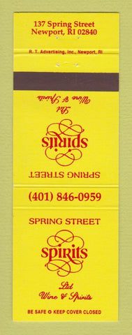 Matchbook Cover - Spring Street Spirits Liquor Newport RI