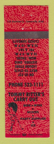 Matchbook Cover - Tommy Ritter's Carry Out Liquor Oxford OH
