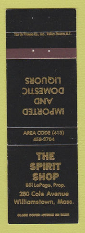 Matchbook Cover - The Spirit Shop Liquor Williamstown MA