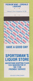 Matchbook Cover - Sportsman's Liquor Store Watertown NY