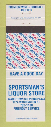 Matchbook Cover - Sportsman's Liquor Store Watertown NY