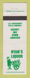 Matchbook Cover - Ryan's Liquor Store Canadaigua NY