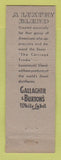 Matchbook Cover - Gallagher and Burton's White Label Liquor Whiskey WEAR