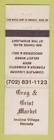 Matchbook Cover - Grog & Grist Market Liquor Incline Village NV WEAR