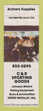Matchbook Cover - C&R Sporting Goods Sedro Woolley WA
