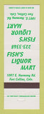 Matchbook Cover - Fish's Liquor Mart Fort Collins Colorado