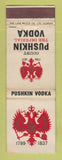Matchbook Cover - Pushkin Vodka South Africa WORN