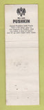 Matchbook Cover - Pushkin Vodka South Africa WORN