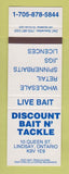 Matchbook Cover - Discount Bait n Tackle Lindsay ON SAMPLE