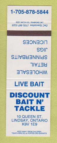Matchbook Cover - Discount Bait n Tackle Lindsay ON SAMPLE