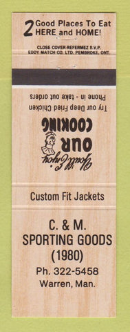 Matchbook Cover - C&M Sporting Goods Warren MB