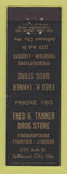 Matchbook Cover - Fred Tanner Drug Store Jefferson City MO