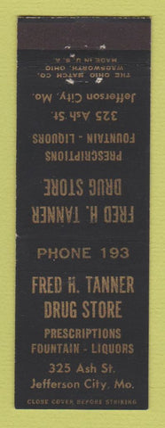 Matchbook Cover - Fred Tanner Drug Store Jefferson City MO