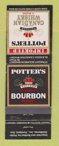 Matchbook Cover - Potter's Canadian Whiskey Portland OR