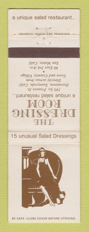 Matchbook Cover - The Dressing Room Restaurant San Mateo Sunnyvale CA WEAR