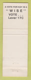 Matchbook Cover - Kay Wise York Township Tax Collector IL?