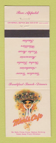 Matchbook Cover - Mimis Cafe girlie Garden Grove Anaheim Yorba Linda CA