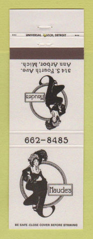 Matchbook Cover - Maude's Restaurant Ann Arbor MI girlie