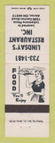 Matchbook Cover - Lindsay's Restaurant Akron OH
