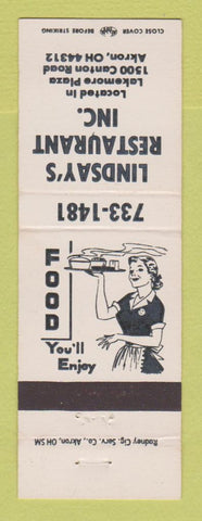 Matchbook Cover - Lindsay's Restaurant Akron OH