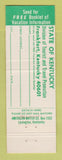 Matchbook Cover - Kentucky State Parks KY Frankfort KY