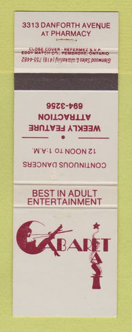 Matchbook Cover - Cabaret East Scarborough ON girlie