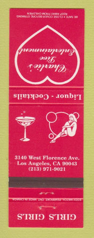 Matchbook Cover - Charlie's Live Entertainment Strip Club girlie Los Angeles CA
