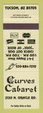 Matchbook Cover - Curves Cabaret Strip Club Tuscon AZ girlie
