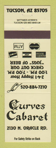 Matchbook Cover - Curves Cabaret Strip Club Tuscon AZ girlie