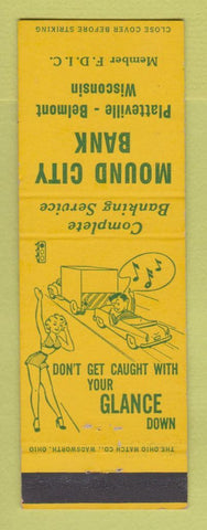 Matchbook Cover - Mound City Bank Platteville Belmont WI girlie