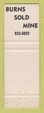 Matchbook Cover - Burns Insurance Agency Clinton NY