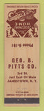 Matchbook Cover - Geo Pitts Sporting Goods Jamestown NY