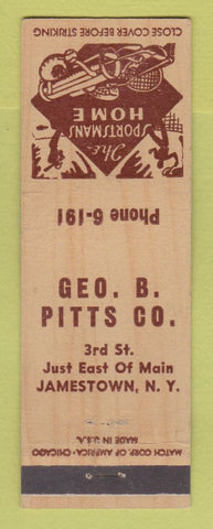 Matchbook Cover - Geo Pitts Sporting Goods Jamestown NY