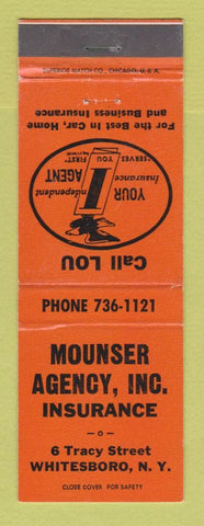 Matchbook Cover - Mounser Insurance Agency Whitesboro NY