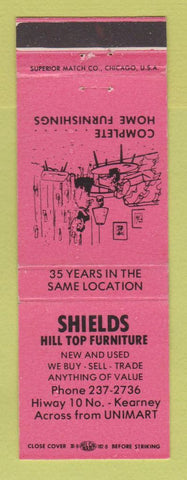 Matchbook Cover - Shields Hill Top Furniture Kearney NE PINK