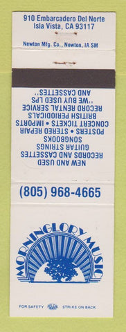 Matchbook Cover - Morning Glory Music Isla Vista CA