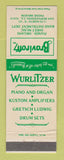 Matchbook Cover Braviroff Music Wurlitzer Piano Gretsch Drums San Bernardino CA
