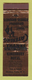 Matchbook Cover - Kingsbury Hotel Hudson Falls NY