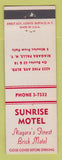 Matchbook Cover - Sunrise Motel Niagara Falls NY