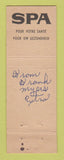 Matchbook Cover - Spa Reine Drink Belgium RED
