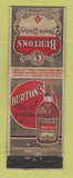Matchbook Cover - Burton's Whiskey WORN