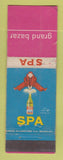 Matchbook Cover - Spa Drink Grand Bazar Belgium WEAR