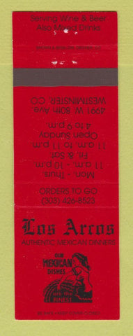 Matchbook Cover - Los Arcos Mexican Restaurant Westminster Colorado girlie
