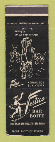 Matchbook Cover - Feitico Bar Boite Sao Paulo Brazil devil? WEAR