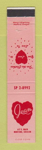 Matchbook Cover - Jean Medford OR Women's Clothes 12 Strike