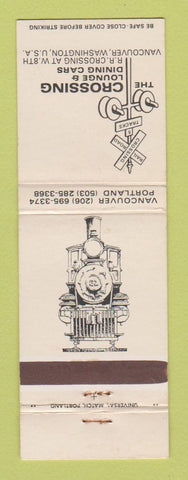 Matchbook Cover - Crossing Lounge Dining Cars restaurant Vancouver WA WEAR