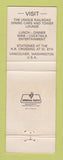 Matchbook Cover - Crossing Lounge Dining Cars restaurant Vancouver WA WEAR
