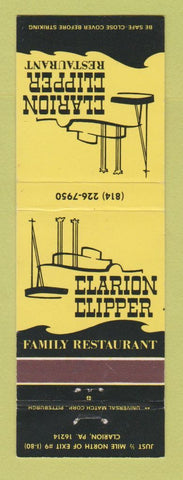 Matchbook Cover - Clarion Clipper Restaurant Clarion PA