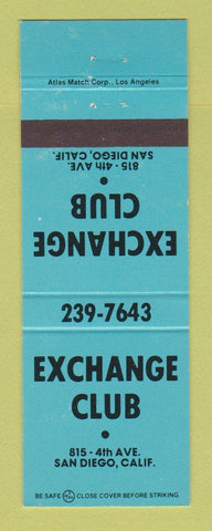 Matchbook Cover - Exchange Club San Diego CA WEAR